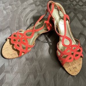 NEW Kelly & Katie Peach Sandals With A Slight Heel Sz. 9